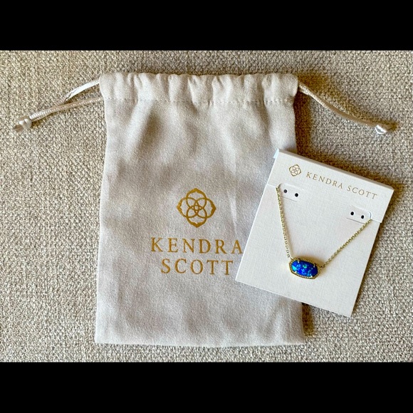 Discontinued-Blue Kyocera Opal Kendra Scott Necklace - Picture 2 of 4